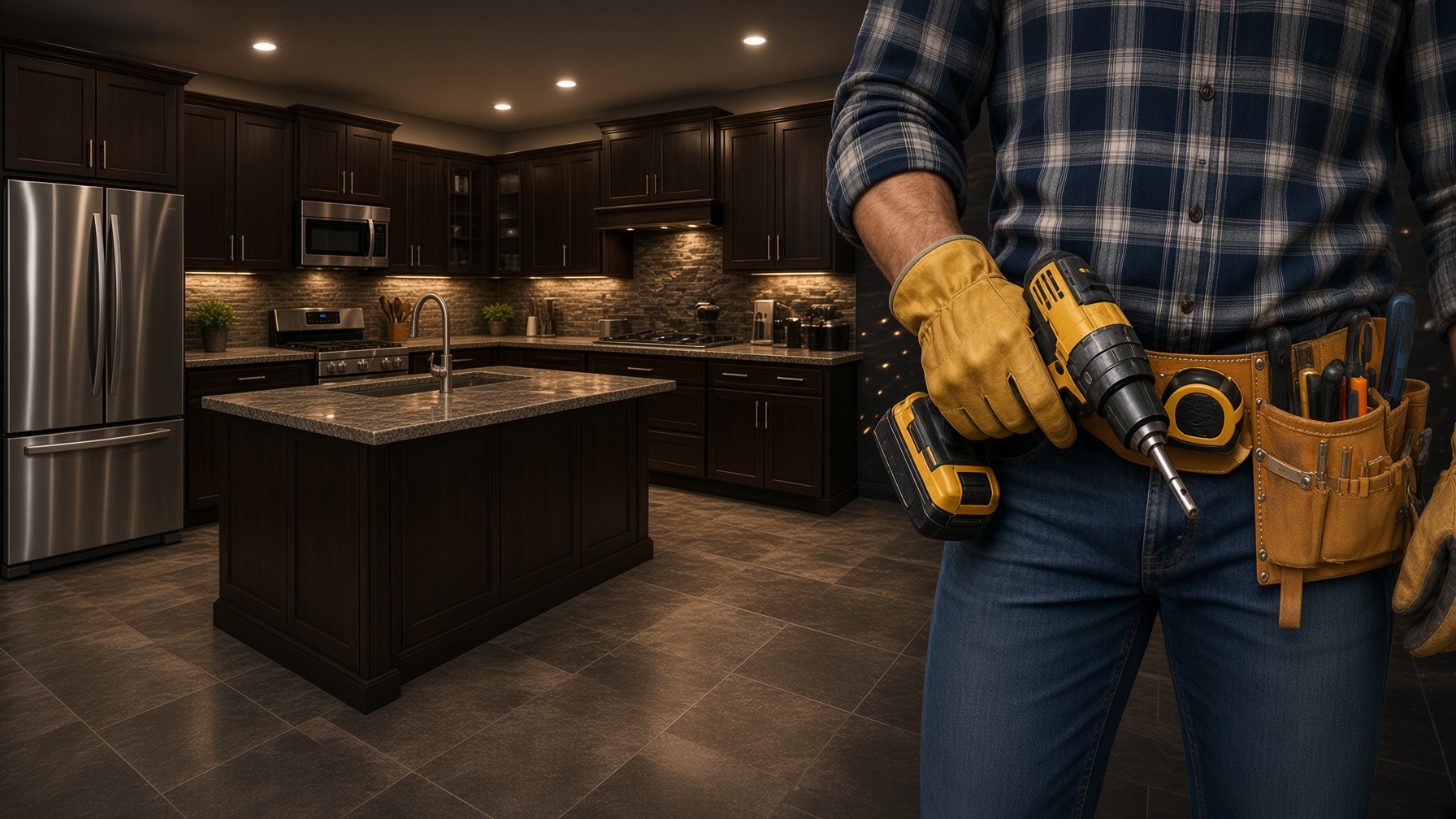 Remodeled kitchen and TnT Wave handyman